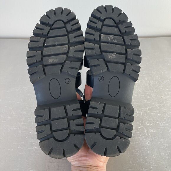 American Eagle Chunky Fisherman Lug Sole Sandals Closed Toe Women’s 9 Black - Picture 9 of 14